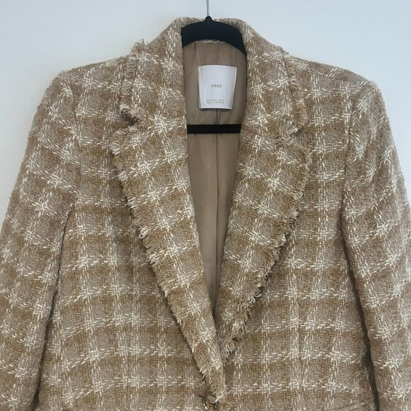 Mango Tweed blazer with jewel button - Size Medium - EUC - Picture 5 of 13